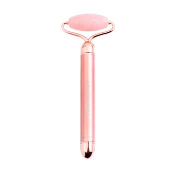 TEAOLOGY Rose Quartz Rodillo Facial Vibrador De Cuarzo Rosa