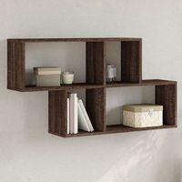 estante de pared madera ingenieria marron roble 100x20x53 cm vidaxl