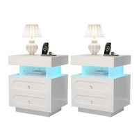 mesita de noche - mueble para dormitorio - tablero de particulas - blanco 100x40x60cm