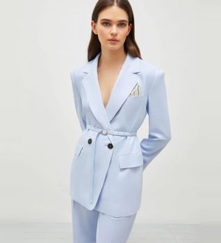 Marella para mujer. 2513041071200 Blazer Manisa azul (38), Casual, Lyocell