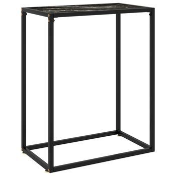 Mesa Consola Vidrio Templado Negro 60x35x75 Cm Vidaxl