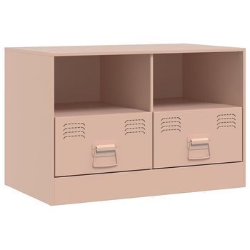 Mueble Para Tv | Mueble De Salón | Gabinete De Tv De Acero Rosa 67x39x44 Cm
