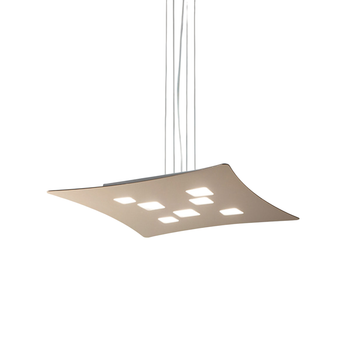 Lámpara De Suspensión Isotta 10 Luces Gx53 Gris Tórtola - Plafón De Diseño Moderno 62x69cm, Luz De Doble Emisión, Máx 10x8w, Ip20, Bombillas Excluidas