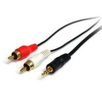 cable adaptador de mini-jack a rca 91cm - jack 35mm macho - 2xrca macho - negro