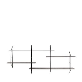 Estantería de pared de madera y metal l191cm - negro