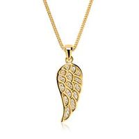 cadena con colgante ala 8 quilates gold circonita set