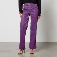 rotate birger christensen faux leather straight-leg trousers - dk 32uk 4