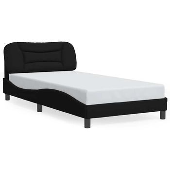 Estructura De Cama Sin Colchón Hvar Tela Negro 100x200 Cm Vidaxl