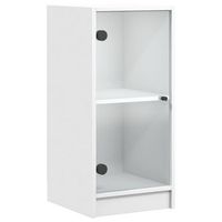 armario auxiliar con puertas de vidrio blanco 35x37x755 cm vidaxl