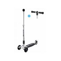 micro patinete con barra en t plateada original y joystick intercambiable