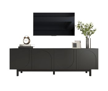 Mueble para tv moderno - con estantes ajustables - de tablero de partículas - negro
