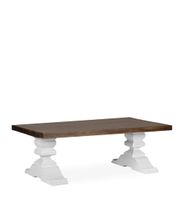 mesa de centro de madera marron y blanca anch 130 cm