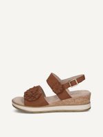 caprice sandal brown made of leather without heel size 38