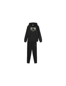 Chándal Puma Graphic Hooded Suit Black Hombre