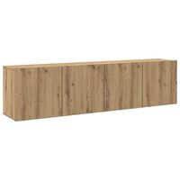 muebles de tv de pared 2 unidades roble artisian 80x30x41 cm vidaxl