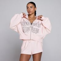 sudadera con capucha y cremallera lift graphic lifestyle para mujer de mp - rosa bebe - xl