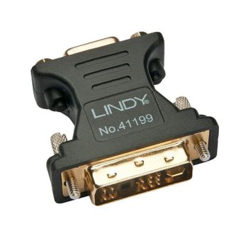 Adaptador de Video Lindy VGA a DVI-I Negro y Oro