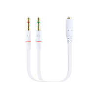 cable audio nano cable jack35h - 2jack35m 20cm blanco
