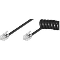 latiguillo rizado rj10 cable telefonico 2m negro