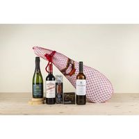cesta gourmet completa con paleta cruce duroc espumoso chamberi brut vino tinto vino blanco y chorizo y pates ibericos