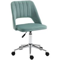 vinsetto silla de escritorio ajustable en altura con ruedas giratoria 360 forma de concha espuma 49 x 60 x 79-91 cm verde