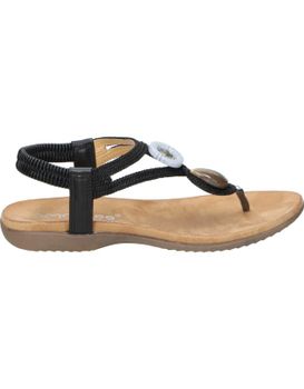 Sandalias Planas Para Mujer Amarpies Abz23574 Negro 37
