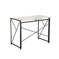 escritorio blanco plegable 99x50x75 cm montaje rapido sin herramientas mesa de ordenador mdf