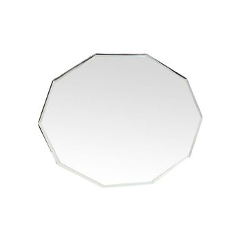Espejo ovalado decagonal biselado plateado 59 x 44 cm