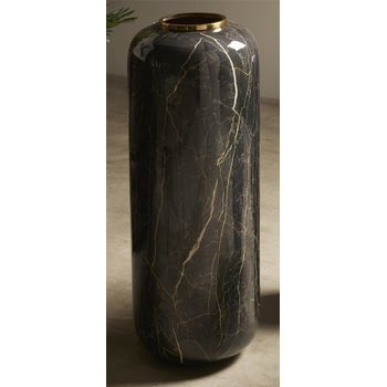 Jarron Imit. Marmol Negro Y Beige 80 Cms. 30dx80 Cms