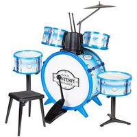 bontempi - bateria de juguete con taburete music academy 1 bombo 4 tambores 1 platillo y 2 baquetas para ninos 3