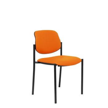Piqueras y Crespo Villalgordo Silla Fija Similpiel Naranja Chasis Negro