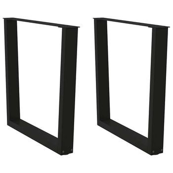 Patas Para Mesa De Comedor En Forma De V (2 Unidades), Color Negro, 90 X (72-73,3) Cm, Acero Vidaxl