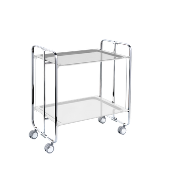 Carrito Auxiliar Plegable Bauhaus Cromado Con Ruedas – 2 Niveles Y 4 Posiciones,,blanco