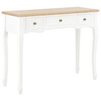 mesa consola tocador con 3 cajones blancos vidaxl