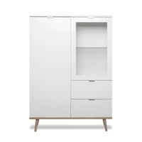 vitrina 2 puertas y 2 cajones - al 140 cm - blanco
