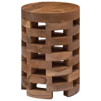 Mesita De Noche De Madera Maciza De Teca 30x30x45 Cm Vidaxl