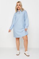 yours vestido de punto azul claro con cuello alzado mujer curvy y tallas grandes yours