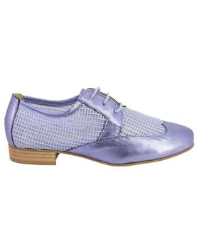 de SALONISSIMOS TATY-25 ZAPATOS CON CORDONES DE MUJER PIEL AZUL