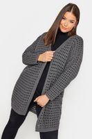yours cardigan de ganchillo gris con detalles metalizados mujer curvy y tallas grandes yours