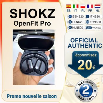 Audífonos Inalámbricos Originales SHOKZ OpenFit Pro Open T010, 50 Horas de Reproducción, Dolby Atmos, IP55 Resistentes al Agua, Conducción de Aire
