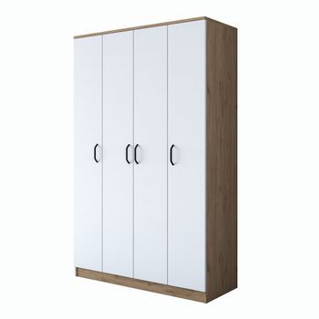 Armario Ba116-2247 Blanco Nogal 130x198.6x40 Cm