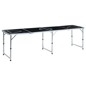 Mesa De Beer Pong Plegable Negro 240 Cm Vidaxl