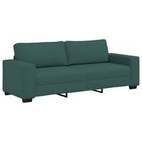 sofa de 3 plazas verde oscuro 220x77x82 cm tela vidaxl