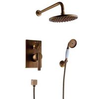 conjunto de ducha empotrada monomando a pared florina dorado envejecido  20 cm x 20 cm