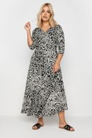 yours vestido largo cruzado estampado cebra mujer curvy y tallas grandes yours