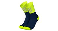 calcetines de running incylence high viz v3 azul amarillo fluorescente