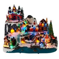 pueblo navideno de esqui well home - led y movimiento - 456x305x358 cm
