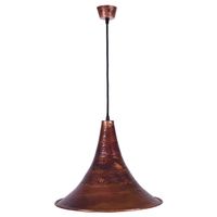 colgante copper 1xe27 alregxd38cm en cobre con acabado martelado rustico