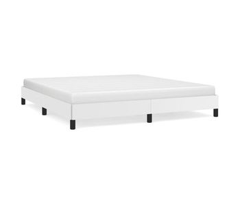 Estructura de cama de cuero sintético blanco 180x200 cm