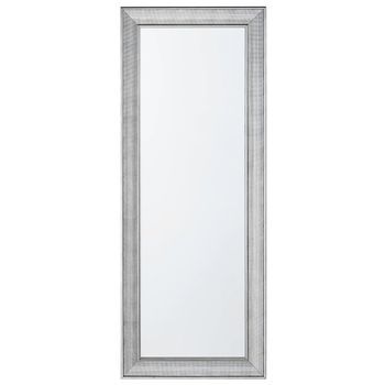 Espejo De Pared Plateado 50 X 130 Cm Vertical Salón Dormitorio Bubry